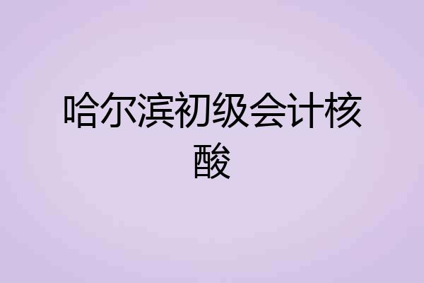 哈尔滨初级会计核酸