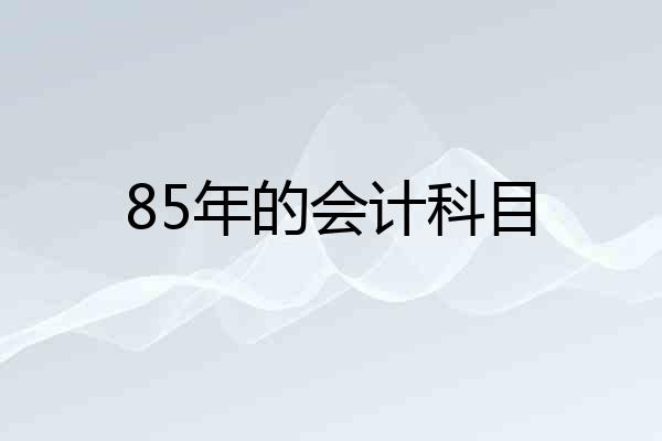 85年的会计科目