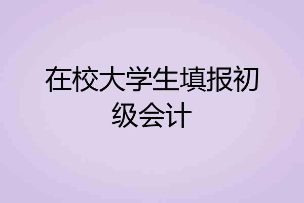 在校大学生填报初级会计