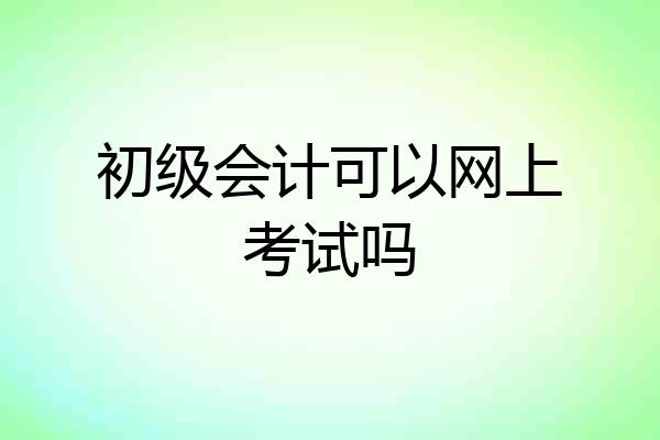 初级会计可以网上考试吗