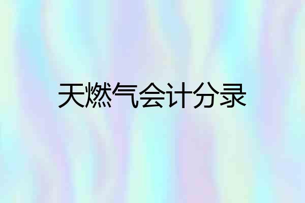 天燃气会计分录