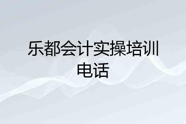 乐都会计实操培训电话