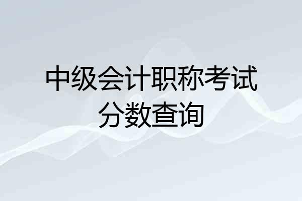 中级会计职称考试分数查询