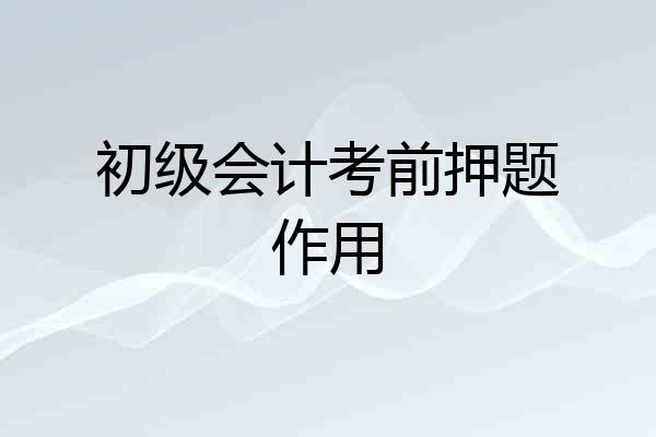 初级会计考前押题作用