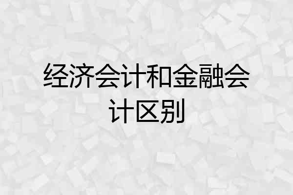 经济会计和金融会计区别
