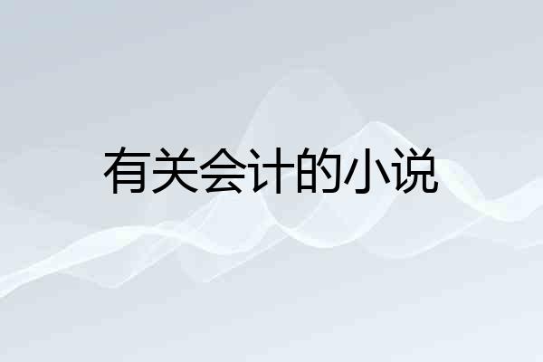 有关会计的小说
