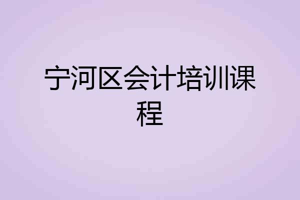宁河区会计培训课程