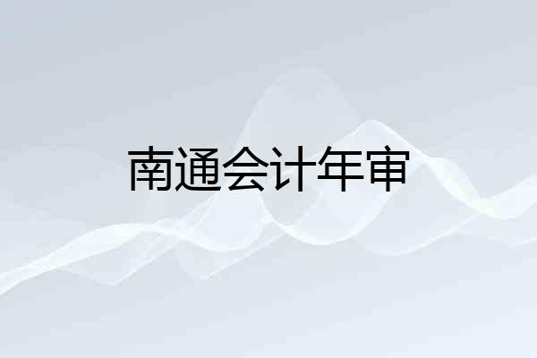 南通会计年审