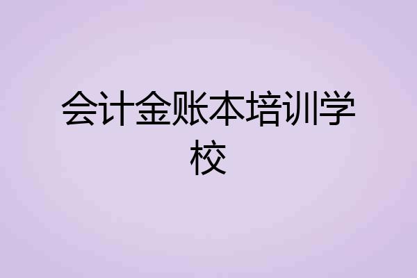 会计金账本培训学校