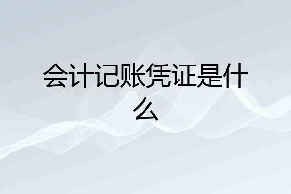 会计记账凭证是什么
