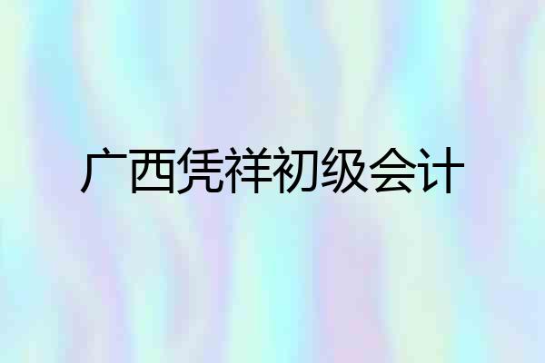 广西凭祥初级会计