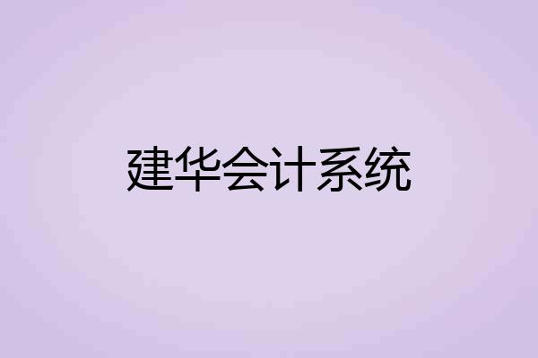 建华会计系统