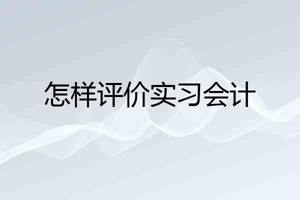 怎样评价实习会计