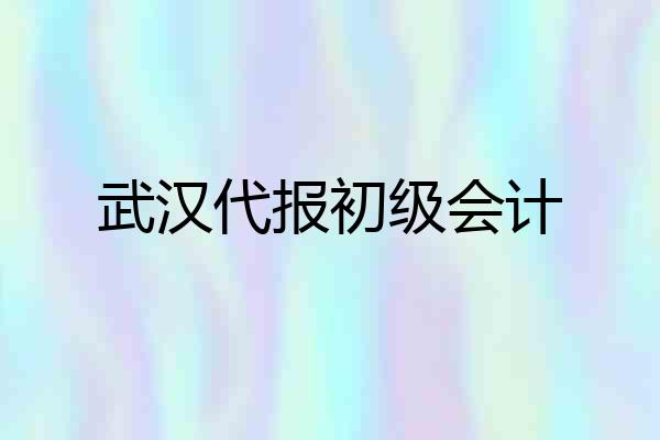 武汉代报初级会计