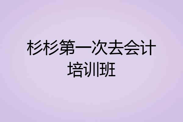 杉杉第一次去会计培训班