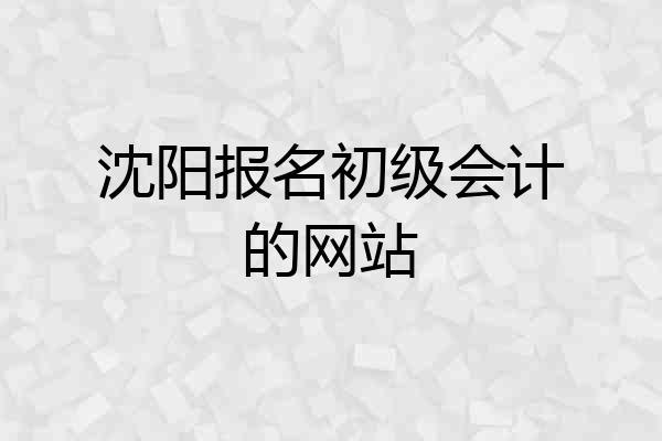 沈阳报名初级会计的网站