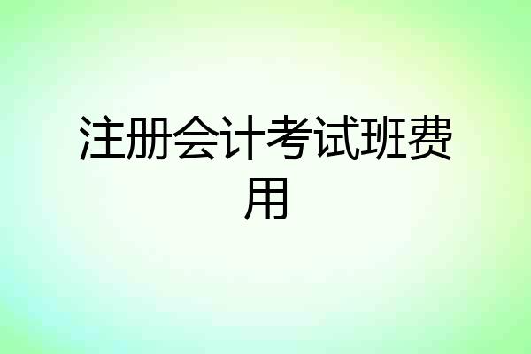 注册会计考试班费用