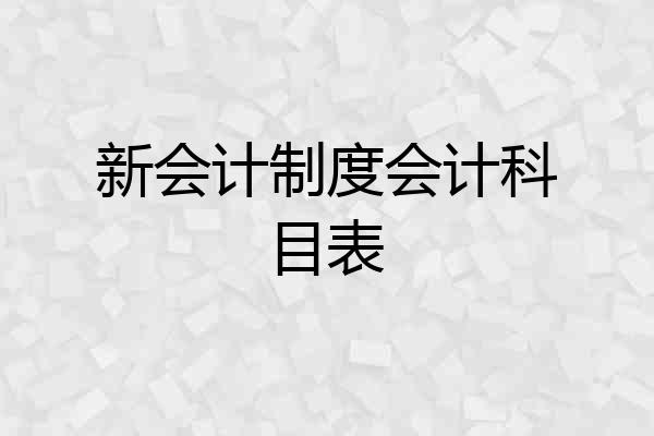 新会计制度会计科目表