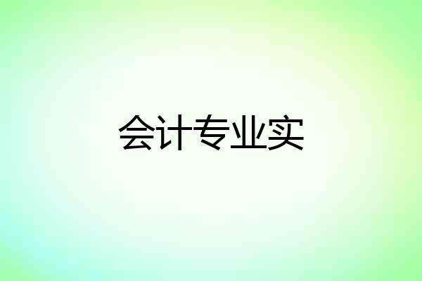会计专业实