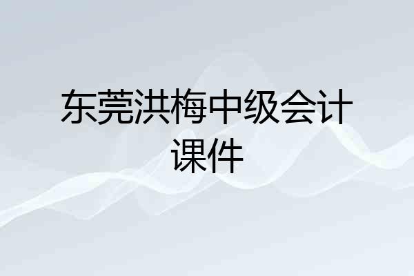 东莞洪梅中级会计课件