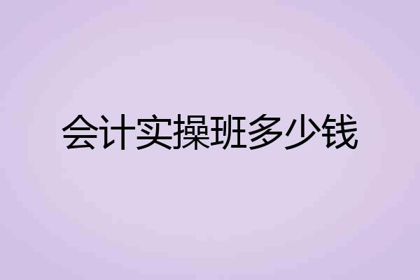 会计实操班多少钱
