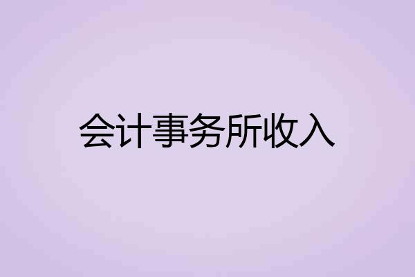 会计事务所收入