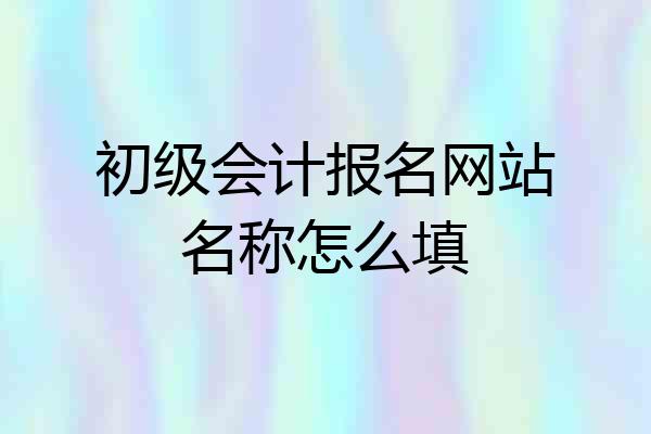 初级会计报名网站名称怎么填