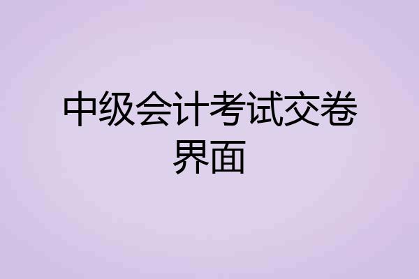 中级会计考试交卷界面