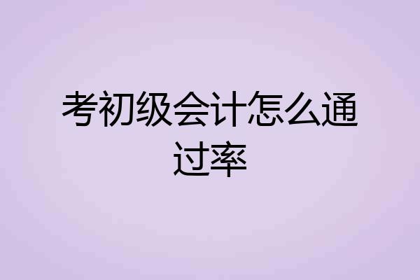 考初级会计怎么通过率