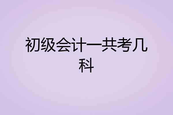 初级会计一共考几科