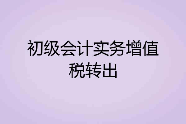 初级会计实务增值税转出