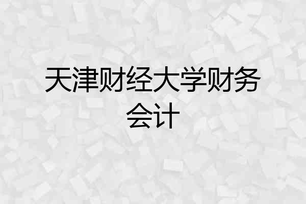 天津财经大学财务会计