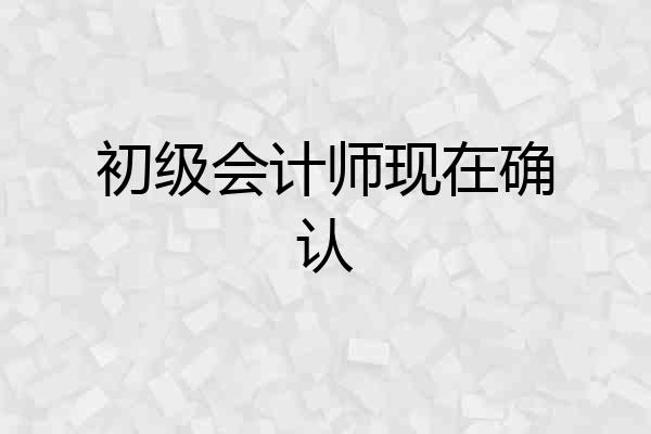 初级会计师现在确认