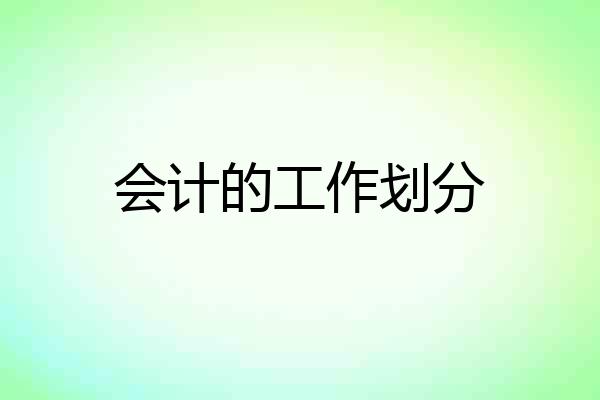 会计的工作划分