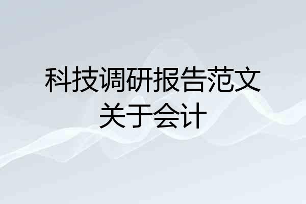 科技调研报告范文关于会计