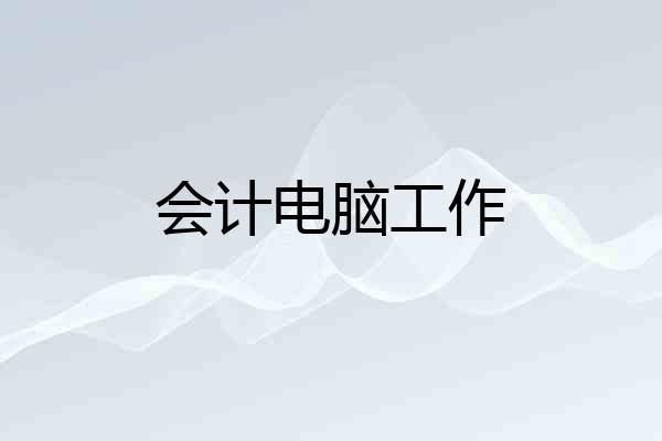 会计电脑工作