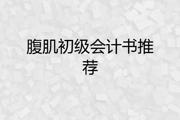 腹肌初级会计书推荐