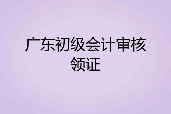 广东初级会计审核领证