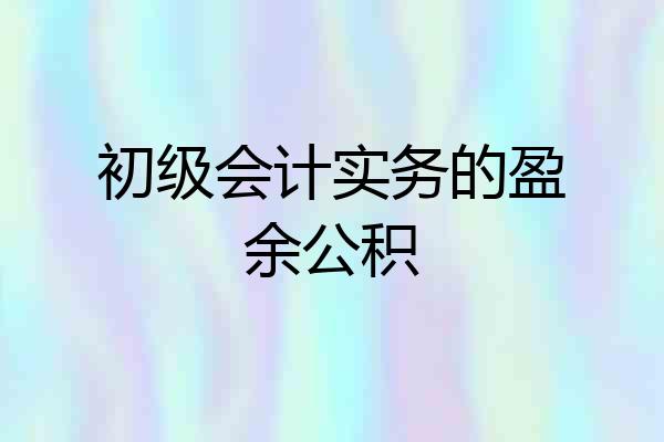 初级会计实务的盈余公积