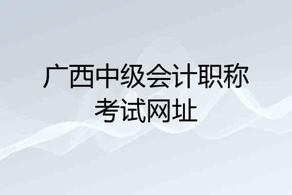 广西中级会计职称考试网址