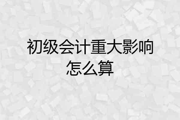 初级会计重大影响怎么算