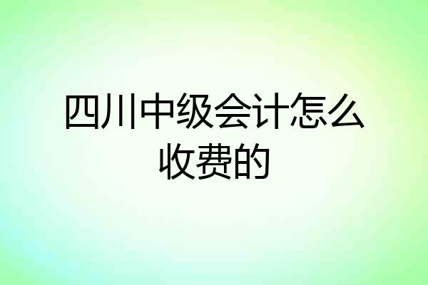 四川中级会计怎么收费的