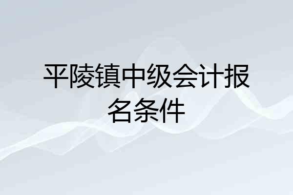 平陵镇中级会计报名条件