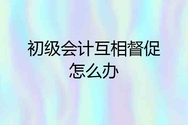 初级会计互相督促怎么办
