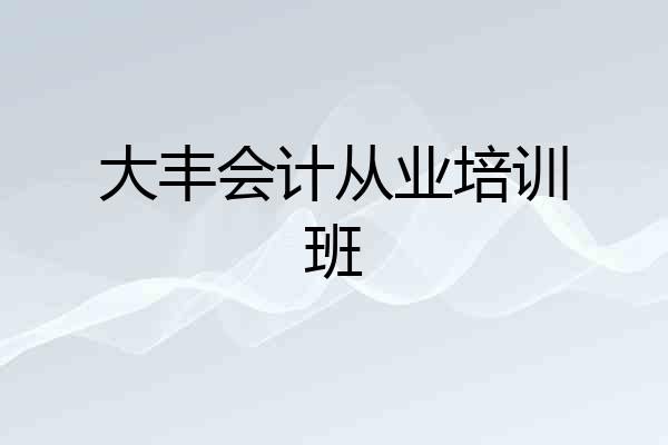 大丰会计从业培训班