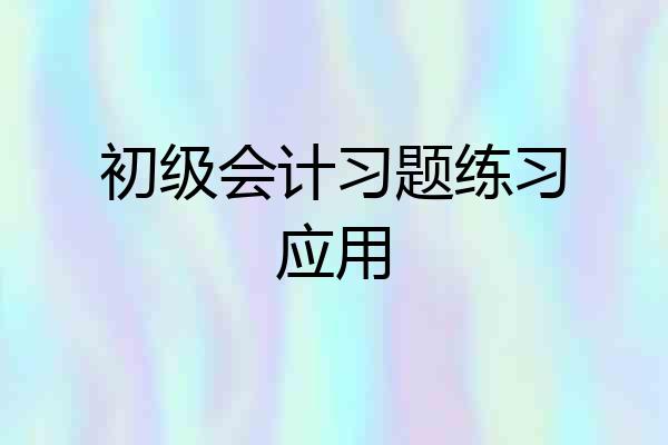 初级会计习题练习应用