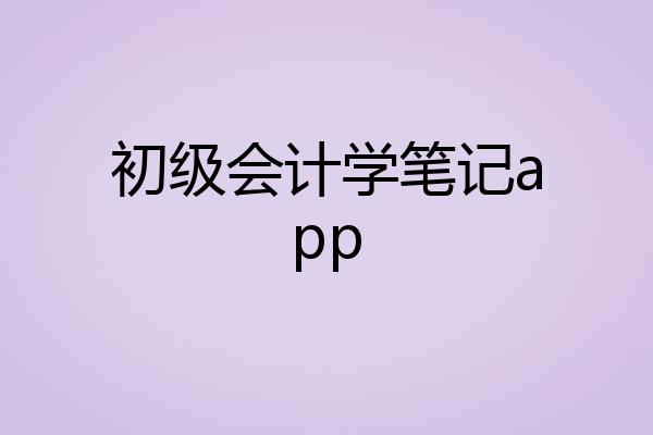 初级会计学笔记app