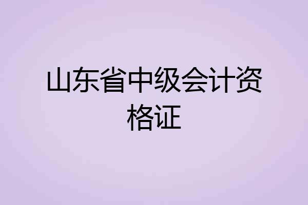 山东省中级会计资格证