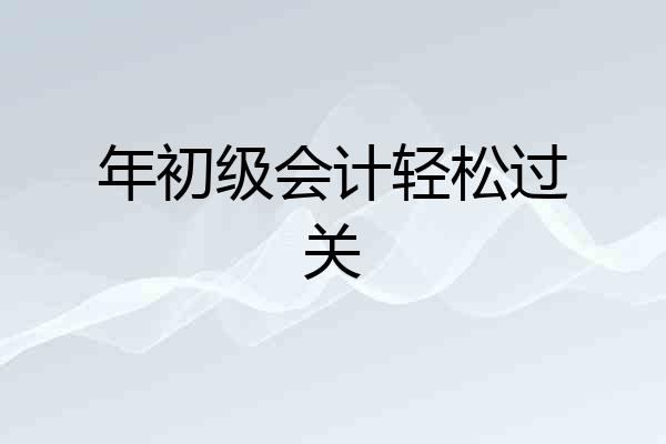年初级会计轻松过关