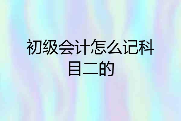 初级会计怎么记科目二的